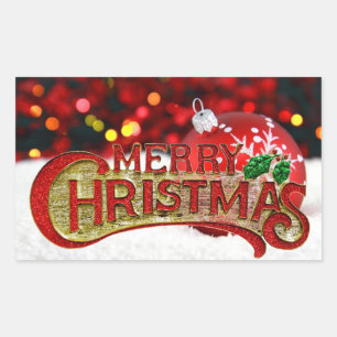 Sticker Rectangulaire Joyeux Noël