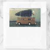 Sticker Rectangulaire Joyeux Noël au Camper (Sac)