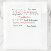 Sticker Rectangulaire Joyeux Noël Beaucoup de langues Vert Rouge (Sac)