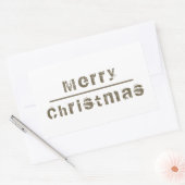 Sticker Rectangulaire Joyeux Noël blanc et gris (Enveloppe)