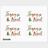 Sticker Rectangulaire Joyeux Noel bokeh lumières (Feuille)