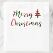 Sticker Rectangulaire Joyeux Noël Bokeh Tree Lumières (Sac)