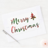 Sticker Rectangulaire Joyeux Noël Bokeh Tree Lumières (Enveloppe)