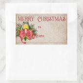 Sticker Rectangulaire Joyeux Noël | Bougie rouge (Sac)