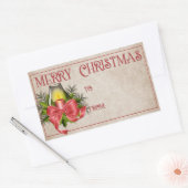 Sticker Rectangulaire Joyeux Noël | Bougie rouge (Enveloppe)