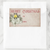 Sticker Rectangulaire Joyeux Noël | Bougie verte (Sac)