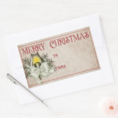 Sticker Rectangulaire Joyeux Noël | Bougie verte (Enveloppe)