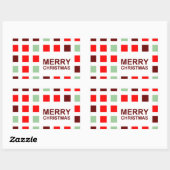 Sticker Rectangulaire joyeux noël (carrés modernes) (Feuille)
