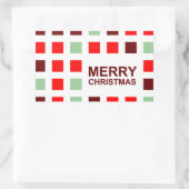 Sticker Rectangulaire joyeux noël (carrés modernes) (Sac)