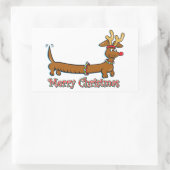 Sticker Rectangulaire Joyeux Noël Dachshund (Sac)
