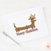 Sticker Rectangulaire Joyeux Noël Dachshund (Enveloppe)