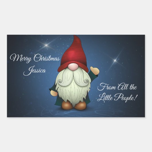 Sticker Rectangulaire Joyeux Noël de Tous les Petits Gens (Devant)