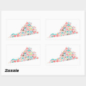 Sticker Rectangulaire Joyeux Noël de Virginie (Feuille)