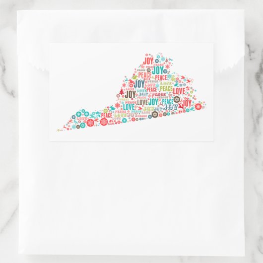 Sticker Rectangulaire Joyeux Noël de Virginie (Sac)