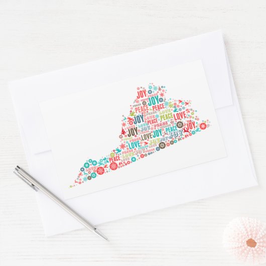 Sticker Rectangulaire Joyeux Noël de Virginie (Enveloppe)