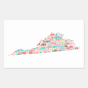 Sticker Rectangulaire Joyeux Noël de Virginie