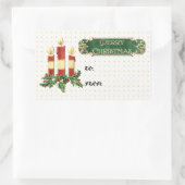 Sticker Rectangulaire Joyeux Noël décoré Arbre Star Gold Swirl (Sac)