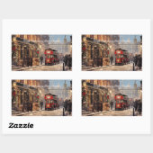 Sticker Rectangulaire Joyeux Noël depuis Londres (Feuille)