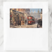 Sticker Rectangulaire Joyeux Noël depuis Londres (Sac)