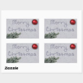 Sticker Rectangulaire Joyeux Noël écrit dans la neige (Feuille)