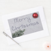 Sticker Rectangulaire Joyeux Noël écrit dans la neige (Enveloppe)