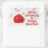 Sticker Rectangulaire joyeux Noël et joyeux nouvel an (Sac)