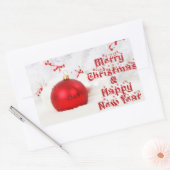 Sticker Rectangulaire joyeux Noël et joyeux nouvel an (Enveloppe)