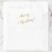 Sticker Rectangulaire Joyeux Noël Faux Gold Foil Lettrage Script (Sac)