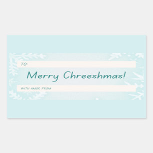 Sticker Rectangulaire Joyeux Noël Flocon de neige cadeau