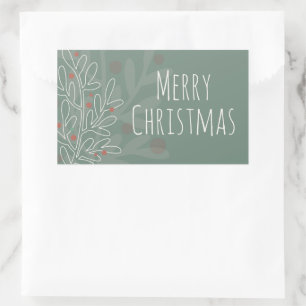 Sticker Rectangulaire Joyeux Noël guimauve abstraite