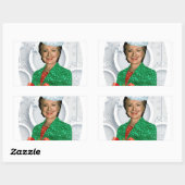 Sticker Rectangulaire joyeux Noël Hillary clinton (Feuille)