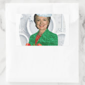 Sticker Rectangulaire joyeux Noël Hillary clinton (Sac)