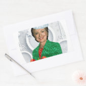 Sticker Rectangulaire joyeux Noël Hillary clinton (Enveloppe)