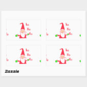 Sticker Rectangulaire Joyeux Noël Joyeux Noël Drôle Père Noël Hohoho (Feuille)