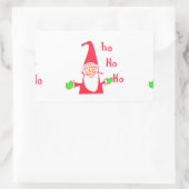 Sticker Rectangulaire Joyeux Noël Joyeux Noël Drôle Père Noël Hohoho (Sac)
