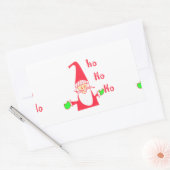 Sticker Rectangulaire Joyeux Noël Joyeux Noël Drôle Père Noël Hohoho (Enveloppe)
