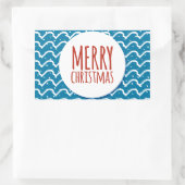 Sticker Rectangulaire Joyeux Noël Motif sans couture Texture bleue (Sac)