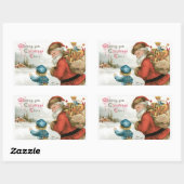 Sticker Rectangulaire Joyeux Noël par Ellen Clapsaddle (Feuille)