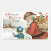 Sticker Rectangulaire Joyeux Noël par Ellen Clapsaddle (Devant)