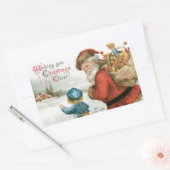 Sticker Rectangulaire Joyeux Noël par Ellen Clapsaddle (Enveloppe)