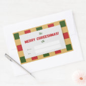 Sticker Rectangulaire Joyeux Noël plaid Cadeau (Enveloppe)