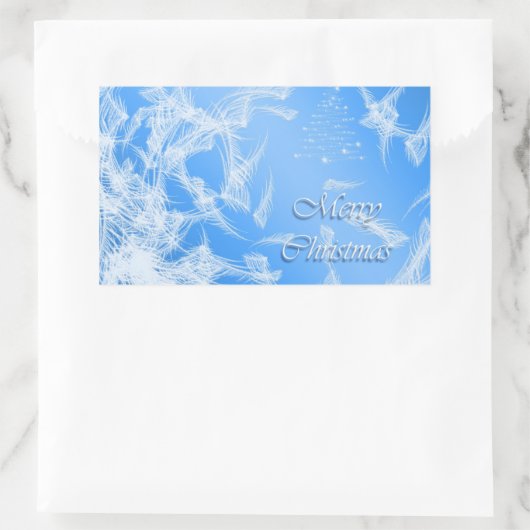 Sticker Rectangulaire Joyeux Noël. Salutation. (Sac)