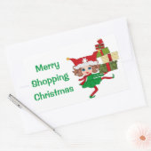 Sticker Rectangulaire Joyeux Noël Shopping (Enveloppe)