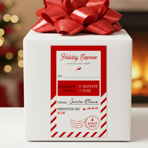 Sticker Rectangulaire Joyeux Noël Vacances Express Mail De À
