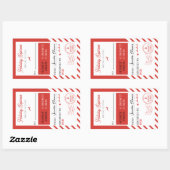 Sticker Rectangulaire Joyeux Noël Vacances Express Mail De À (Feuille)