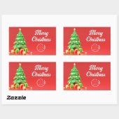 Sticker Rectangulaire Joyeux Noël Vacances Modernes Logo d'entreprise (Feuille)