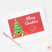 Sticker Rectangulaire Joyeux Noël Vacances Modernes Logo d'entreprise (Enveloppe)