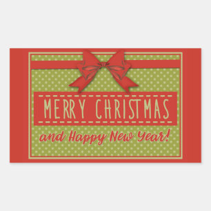 Sticker Rectangulaire Joyeux Noël vintage