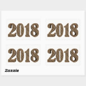 Sticker Rectangulaire Joyeux Nouvel An 2018 Numéro Élégante Typographie  (Feuille)