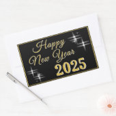 Sticker Rectangulaire Joyeux Nouvel An 2025 Élégantes Écluses (Enveloppe)